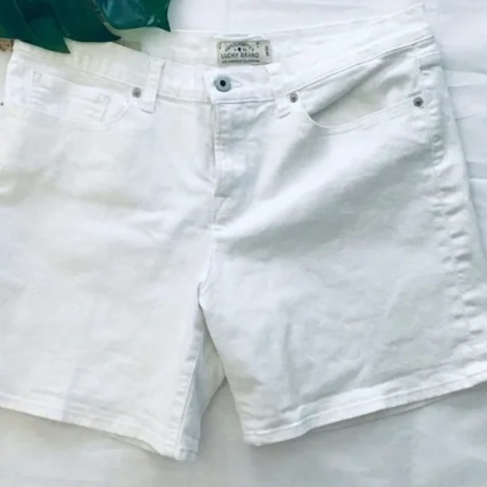 EUC Lucky Brand "The Roll Up" White Denim Shorts, 14/32